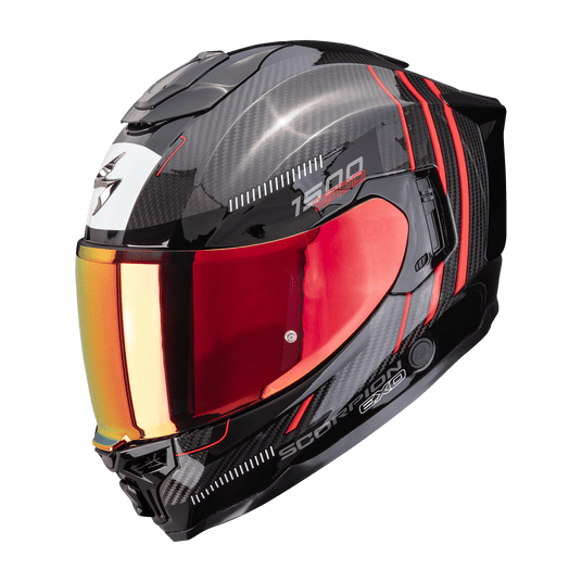 SCORPION KASK EXO-1500 CARBON AIR ZITY Black-RD M -zdjęcie numer 1