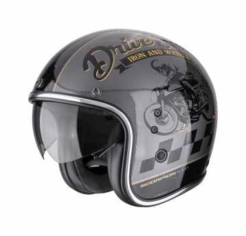 SCORPION KASK BELFAST EVO Drive F Silv-Bk-Gold XL