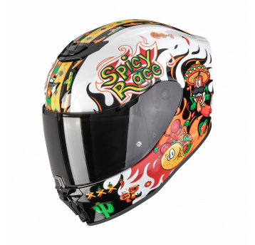 SCORPION KASK EXO-JNR AIR YUCATAN Wh-Orange-Bk L